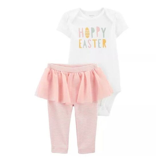CARTER’S BABY GIRL 12M 2-PIECE EASTER TUTU SET - Picture 6 of 7